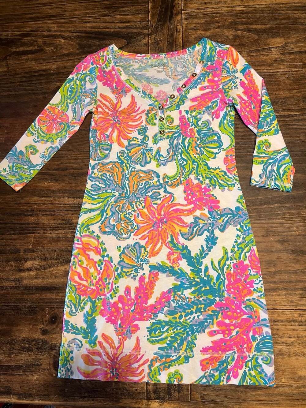 Lilly Pulitzer Pima Cotton Henley Tunic Dress XXS